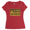 caution skinhead, ideal birthday gift or present Women's Triblend Scoop T-shirt