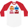 cool retro 80s pacman ghosts video games 3/4 Sleeve Shirt
