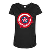 deadpool was here (captain america) Maternity Scoop Neck T-shirt