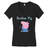 peppa pig brother pig Women's V-Neck T-Shirt
