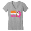 She Wants The D Dunkin Donuts Women's V-Neck T-Shirt