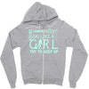 i ski like a girl Zipper Hoodie