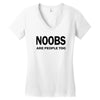 noobs are people too t shirt x large funny nerdy geek cod halo cool ga Women's V-Neck T-Shirt