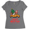 family christmas tis the season to be merry Women's Triblend Scoop T-shirt