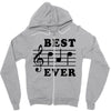 Best Dad Ever Funny Music Note Zipper Hoodie