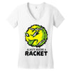 tennis ball racket Women's V-Neck T-Shirt