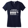a balanced diet is a beer in each hand Women's V-Neck T-Shirt