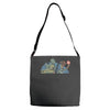 jurassic story Adjustable Strap Totes