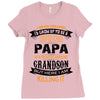 Super Cool Papa Of A Freaking Awesome Grandson Ladies Fitted T-Shirt