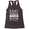 Born In March Racerback Tank