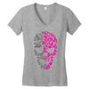 two coloured patterned skull   mens funny Women's V-Neck T-Shirt
