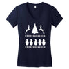 christmas scene reindeer funny Women's V-Neck T-Shirt