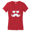 hipster glasses and moustache Women's V-Neck T-Shirt