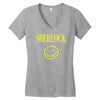 sherlock holmes smiley face Women's V-Neck T-Shirt