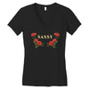 sassy with roses Women's V-Neck T-Shirt