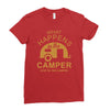 what happens in camper stays in camper vintage style camp funny Ladies Fitted T-Shirt