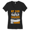 My Son Is Super Awesome His Momma Women's V-Neck T-Shirt