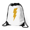 lightning bolt camera flash Drawstring Bags