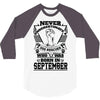 Never Underestimate Dog Rescuer Who Was Born September 3/4 Sleeve Shirt