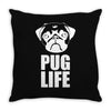 pug life dog Throw Pillow