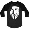 v per vendetta face film horror cinema&amp;tv 3/4 Sleeve Shirt