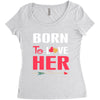 couple tshirt   born to love her Women's Triblend Scoop T-shirt