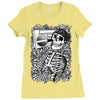 boombox skull Ladies Fitted T-Shirt
