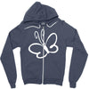 butterfly sticker vinyl Zipper Hoodie