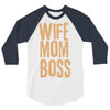 wife mom boss 3/4 Sleeve Shirt