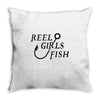 reel girls fish Throw Pillow
