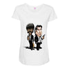 pulp fiction caricature ideal birthday gift present Maternity Scoop Neck T-shirt