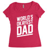 world's okayest dad funny Women's Triblend Scoop T-shirt