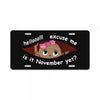 November Peeking Out Baby Girl License Plate
