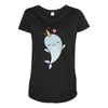 cute kawaii narwhals are cute Maternity Scoop Neck T-shirt