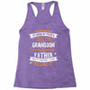 Super Cool Grandson Of A Freaking Awesome Father Racerback Tank