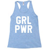 girl power white logo Racerback Tank