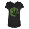 cannabis finger printing Maternity Scoop Neck T-shirt