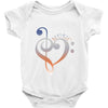 music expresses clef heart girls Baby Onesie