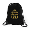 queens are born in 1987 Drawstring Bags
