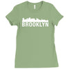 brooklyn city skyline silhouette Ladies Fitted T-Shirt