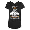 daddy and son not always eye to eye Maternity Scoop Neck T-shirt
