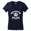 bulldog mum Women's V-Neck T-Shirt