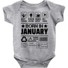Born In January Baby Onesie