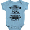 Super Cool Pops Of A Freaking Awesome Granddaughter Baby Onesie