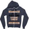 I am Not Super Woman But I'm Fighting Uterine Cancer So Close Enough Zipper Hoodie
