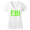 mens fbi print casual slim Women's V-Neck T-Shirt