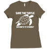 save the turtle Ladies Fitted T-Shirt