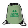 everyone loves an irish boy Drawstring Bags