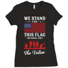Stand For The Flag We Kneel For The Fallen Ladies Fitted T-Shirt