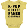 k pop coffee ramen k dramas Baby Bodysuit